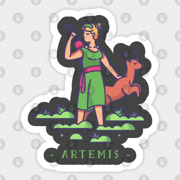 Artemis Greek Mythology Sticker by MimicGaming